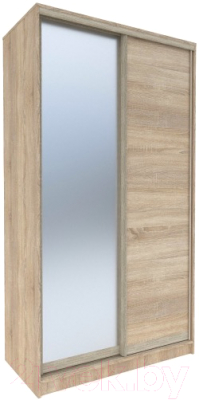 Шкаф-купе Евва 158 SSH.12 / АЭП ШК.2 01 (дуб сонома/дуб сонома/дуб шато) - фото