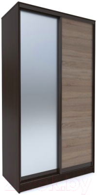 Шкаф-купе Евва 138 VTG.12 / АЭП ШК.2 02 (венге/дуб трюфель/венге глянец) - фото