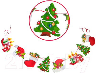 Гирлянда-растяжка Волшебная страна Рождество / 008071 - фото