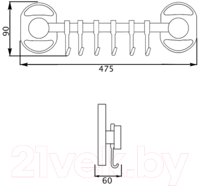 Вешалка для ванной Potato P2914-6