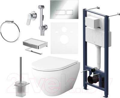 Унитаз подвесной с инсталляцией AM.PM Spirit CK70HA - фото