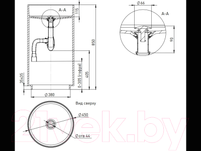 Умывальник Salini Armonia 45x45 / 130111SM