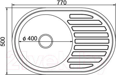 Мойка кухонная Mixline Овал 533709