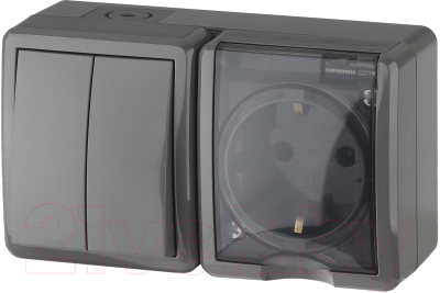 Блок выключатель+розетка ЭРА Эксперт 11-7402-03 / Б0020736 - фото