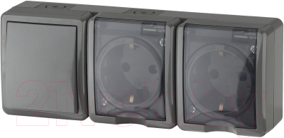 Блок выключатель+розетка ЭРА Эксперт 11-7403-03 / Б0027674 - фото