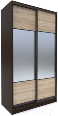 Шкаф-купе Евва 158 VSG.01 / АЭП ШК.2 01 (венге/дуб сонома/венге глянец) - фото