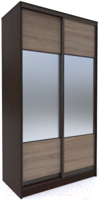 Шкаф-купе Евва 158 VTG.01 / АЭП ШК.2 01 (венге/дуб трюфель/венге глянец) - фото