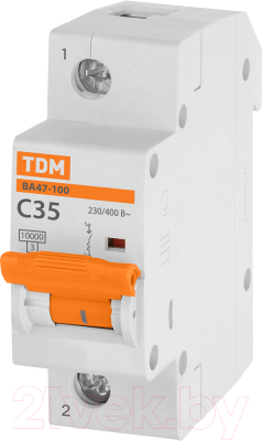 Выключатель автоматический TDM ВА 47-100 1Р 35А (C) 10кА / SQ0207-0050 - фото