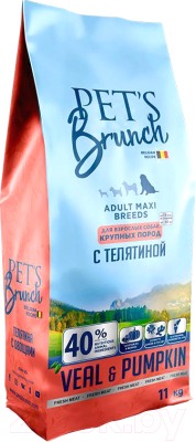 Сухой корм для собак Pet's Brunch Adult Maxi Breeds с телятиной - фото