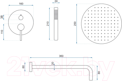 Душевая система со смесителем REA 4111
