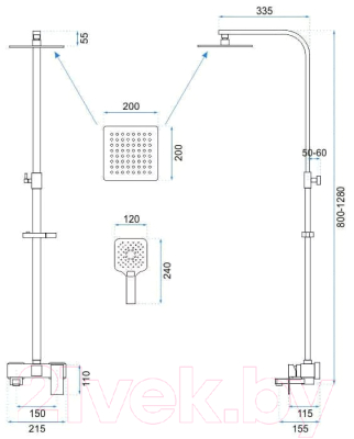 Душевая система со смесителем REA P9861