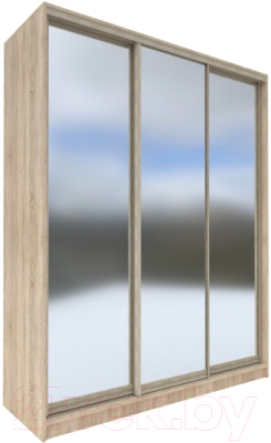 Шкаф-купе Евва 176 SH.05 / АЭП ШК.3 03 (дуб сонома/зеркало/дуб шато) - фото
