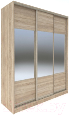 Шкаф-купе Евва 203 SSH.01 / АЭП ШК.3 02 (дуб сонома/дуб сонома/дуб шато) - фото