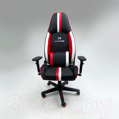 Кресло геймерское AksHome Bolid Eco (белый/черный/красный)