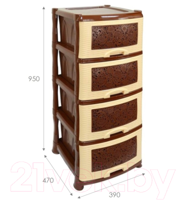 Комод пластиковый Violet Ажур / ВП-035421