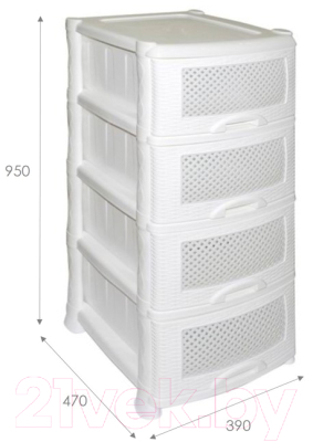 Комод пластиковый Violet Плетенка / ВП-035406