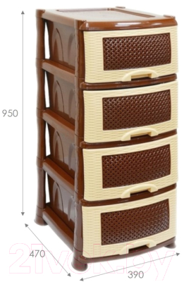 Комод пластиковый Violet Плетенка / ВП-035401