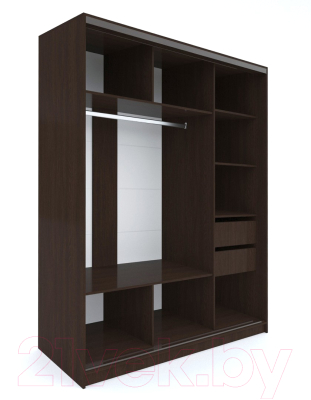 Шкаф-купе Евва 176 VTG.13 / АЭП ШК.3 03 (венге/дуб трюфель/венге глянец)