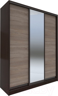 Шкаф-купе Евва 176 VTG.12 / АЭП ШК.3 03 (венге/дуб трюфель/венге глянец) - фото