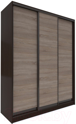 Шкаф-купе Евва 233 VTG.13 / АЭП ШК.3 01 (венге/дуб трюфель/венге глянец) - фото