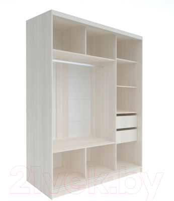 Шкаф-купе Евва 203 BBZ.12 / АЭП ШК.3 02 (бодега/бодега/жемчуг зерно)