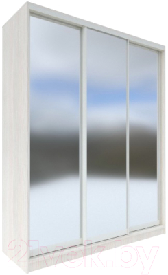 Шкаф-купе Евва 233 BZ.05 / АЭП ШК.3 01 (бодега/зеркало/жемчуг зерно) - фото