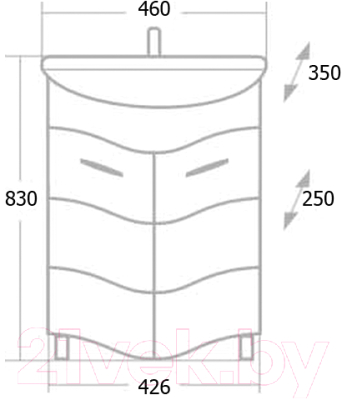 Тумба с умывальником Onika Лайн 45.11 + Уют 45 (104504)