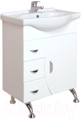 Тумба с умывальником Onika Луна 60.106 106005 + Селигер 1WH110268 - фото