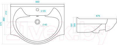 Тумба с умывальником Onika Кристалл 65.18
