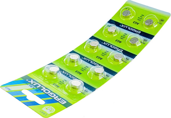 Комплект батареек Ergolux AG 3 BL-10 / 14314