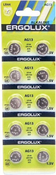 Комплект батареек Ergolux AG13 BL-10 / 14324 - фото