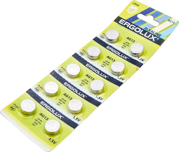 Комплект батареек Ergolux AG13 BL-10 / 14324