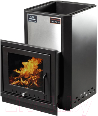 Печь-каменка Kronos Олимп Премиум 24 ВС (панорама) - фото