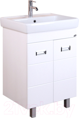Тумба с умывальником Onika Балтика-Квадро 60.10 106035 + Тигода 1WH302082 - фото