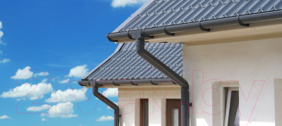 Угол желоба Ruplast Внутренний 90 градусов с уплотнителем RAL 7024