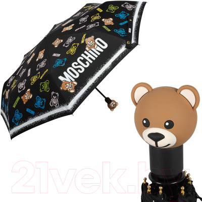 Зонт складной Moschino 8033-OCA Toy Spray Black