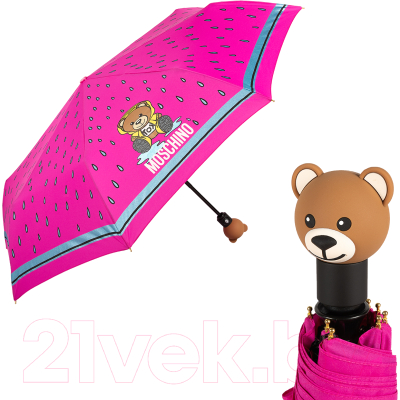 Зонт складной Moschino 8058-OCJ Bear In The Rain Fuxia