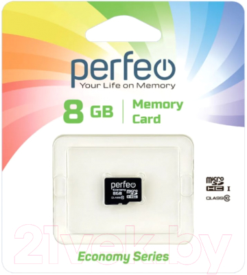 Карта памяти Perfeo MicroSDHC 8GB (Class 10) / PF8GMCSH10ES - фото