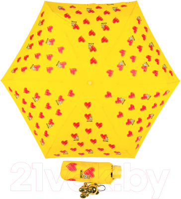 Зонт складной Moschino 8127-superminiU Hearts And Bears Yellow