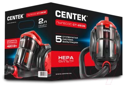 Пылесос Centek CT-2536 (красный/черный)