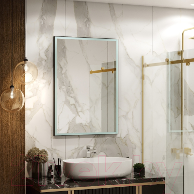 Зеркало Континент Frame Black Led 70x100