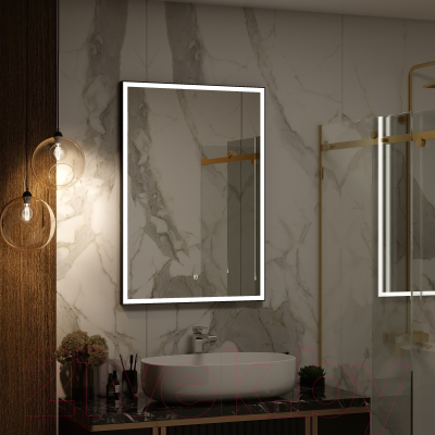 Зеркало Континент Frame Black Led 70x100