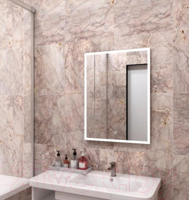 Зеркало Континент Frame White Led 70x100