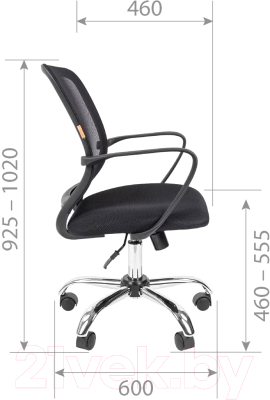 Кресло офисное Chairman 698 хром новый подлокотник (TW-04, серый)