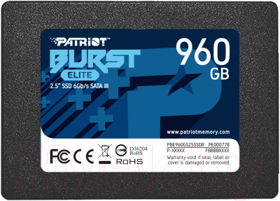 SSD диск Patriot Burst 960GB (PBE960GS25SSDR) - фото