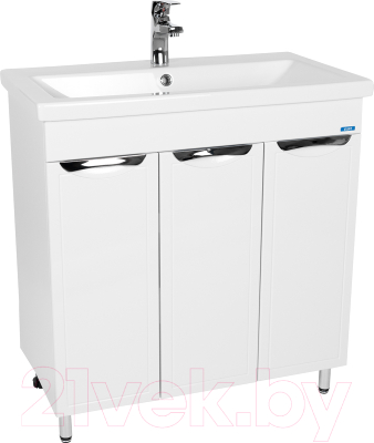 Тумба с умывальником Viant Лима Como 80 / VLIM80CO-T3ST + S-UM-COM80/1-w - фото