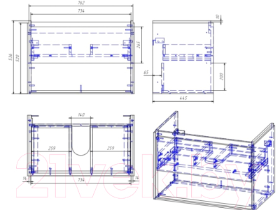 Тумба с умывальником Cersanit Louna 80 + Como 80
