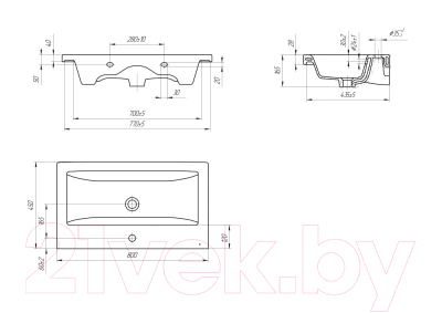 Тумба с умывальником Cersanit Louna 80 + Como 80