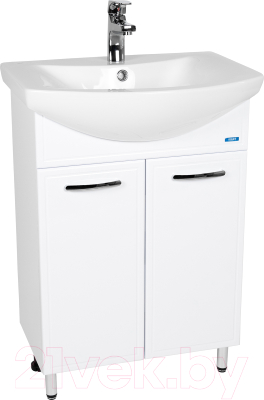 Тумба с умывальником Viant Милан Балтика 60 / VMIL60BA-T2ST + WH110246 - фото
