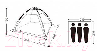 Палатка KingCamp Aosta 3 / KT4082 (синий)